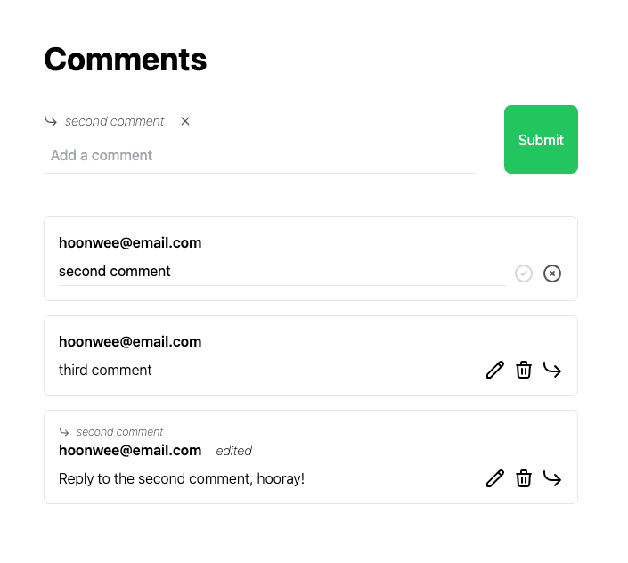 UI with icons